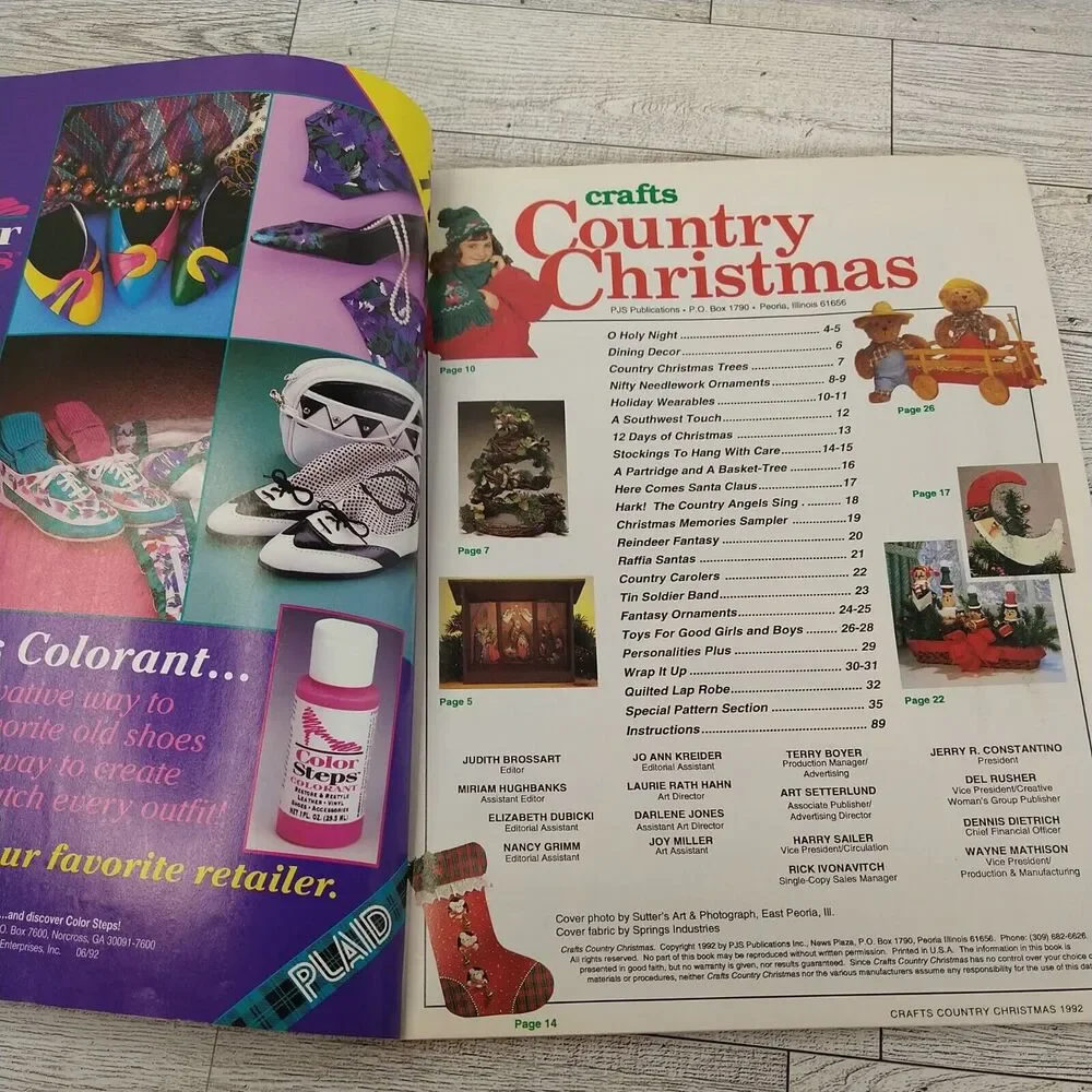 Crafts Country Christmas Vtg 1992 Magazine w/ Patterns 101 Charming Collectibles